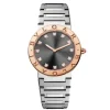 Bulgari Bulgari 33mm bisel oro rosa cuarzo