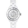 Chanel J12 ceramica blanca, acero, diamantes y esfera nacar