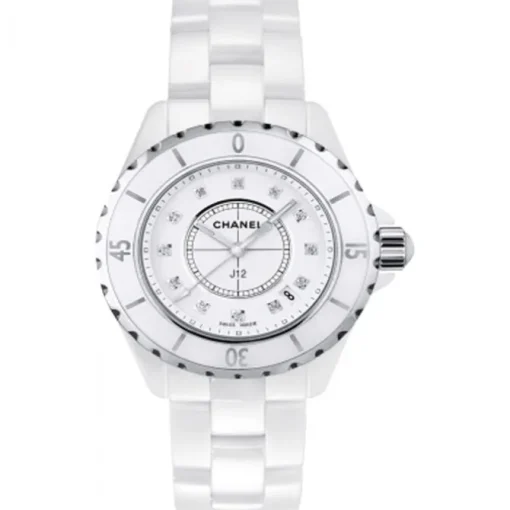 Chanel J12 ceramica blanca, acero, diamantes y esfera blanca