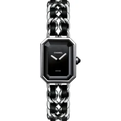 Chanel Première Rock acero esfera negra y piel