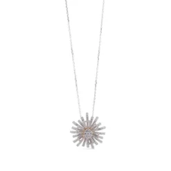 Colgante copo de nieve "Hypnose" de oro blanco y oro rosa con diamantes