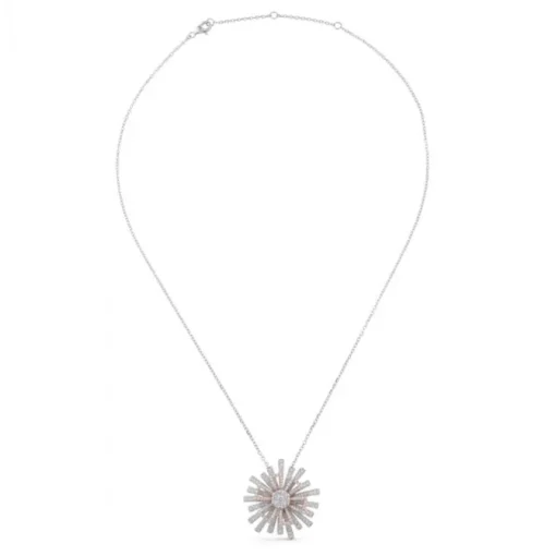 Colgante copo de nieve "Hypnose" de oro blanco y oro rosa con diamantes