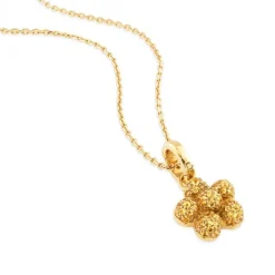 Colgante de oro amarillo con flor de pavé de diamantes