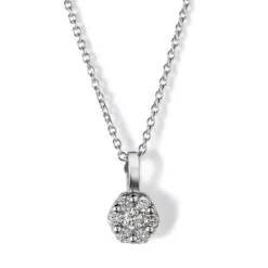 Colgante de oro blanco con diamantes y engaste invisible 0.12 quilates