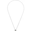Colgante de oro blanco con círculo de pavé de diamantes