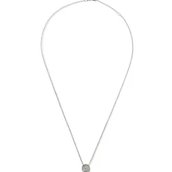 Colgante de oro blanco con círculo de pavé de diamantes