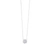 Colgante de oro blanco con flor de diamantes en garra