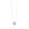 Colgante de oro blanco con flor de diamantes  
