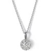 Colgante de oro blanco con diamantes y engaste invisible 0.28 quilates