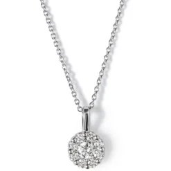 Colgante de oro blanco con diamantes y engaste invisible 0.28 quilates
