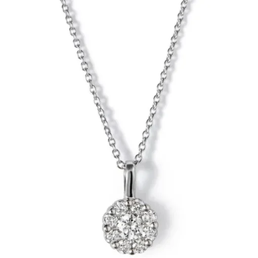 Colgante de oro blanco con diamantes y engaste invisible 0.28 quilates