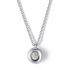 Colgante de oro blanco con diamante en chatón 0.09 quilates