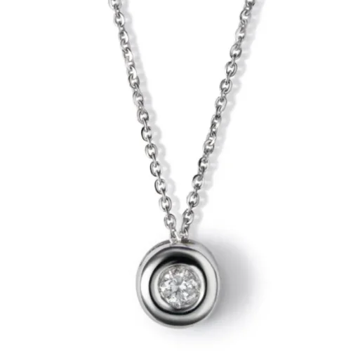 Colgante de oro blanco con diamante en chatón 0.19 quilates