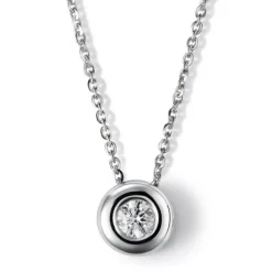 Colgante de oro blanco con diamante en chatón 0.21 quilates