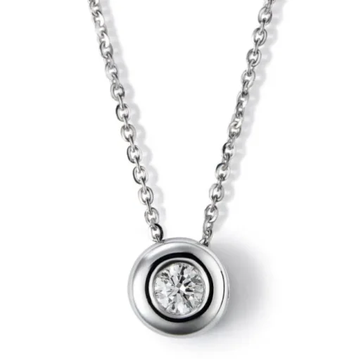 Colgante de oro blanco con diamante en chatón 0.21 quilates