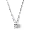Colgante de oro blanco con diamante en 4 garras 0.15 quilates