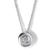 Colgante de oro blanco con diamante en chatón de 0.09 quilates