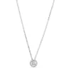 Colgante de oro blanco con circulo y orla de pavé de diamantes de 0,18 quilates