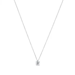 Colgante de oro blanco con diamante en 4 garras de 0,30 quilates
