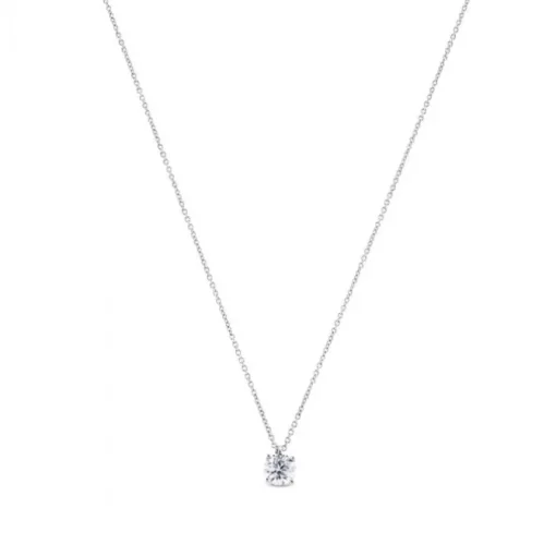 Colgante de oro blanco con diamante en 4 garras de 0,30 quilates