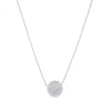 Colgante de oro blanco con círculo de pavé de diamantes
