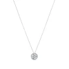 Colgante de oro blanco con círculo y orla de pavé de diamantes