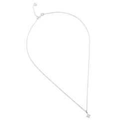 Colgante de oro blanco con diamante talla princesa en rombo