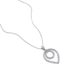Colgante de oro blanco con diamantes estilo pera