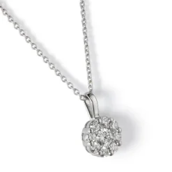 Colgante de oro blanco con diamantes y engaste invisible 0.28 quilates