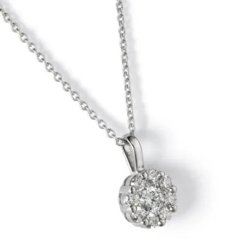 Colgante de oro blanco con diamantes y engaste invisible 0.28 quilates