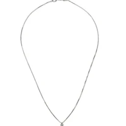 Colgante de oro blanco con diamante en 4 garras