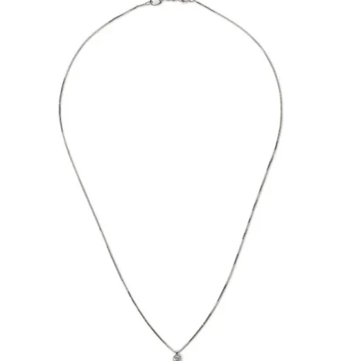 Colgante de oro blanco con diamante en 4 garras