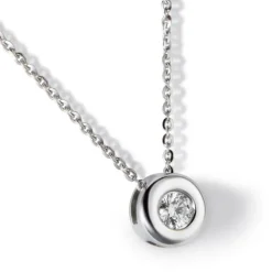 Colgante de oro blanco con diamante en chatón 0.21 quilates