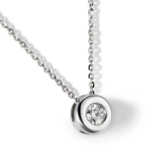 Colgante de oro blanco con diamante en chatón 0.21 quilates
