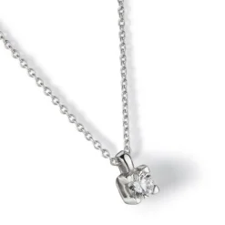 Colgante de oro blanco con diamante en 4 garras 0.15 quilates