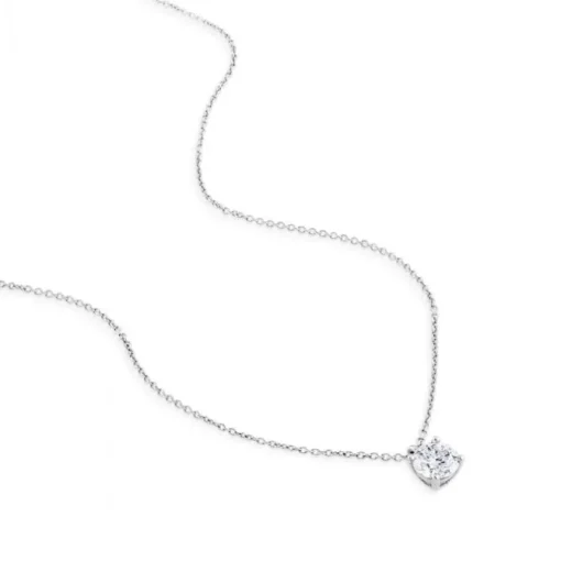 Colgante de oro blanco con diamante en 4 garras de 0,30 quilates