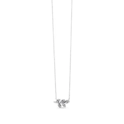 Colgante de oro blanco con rama de diamantes