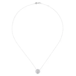 Colgante de oro blanco con flor de diamantes  