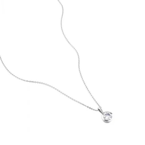 Colgante de oro blanco con chatón de 0,50 quilates