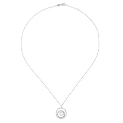 Colgante de oro blanco con círculos de pavé de diamantes