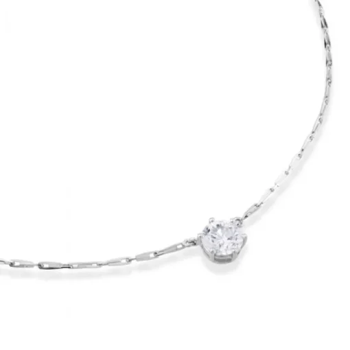 Colgante de oro blanco con diamante engastado en 4 garras de 1,04 quilates