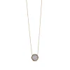 Colgante de oro rosa con flor de diamantes y orla de diamantes marrones
