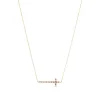 Colgante de oro rosa con cruz horizontal de diamantes