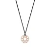 Colgante de oro rosa en forma de copo de nieve de pavé de diamantes
