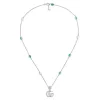 Colgante de plata Gucci GG Marmont con nácar, topacio azul y resina turquesa