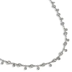 Colgante extralargo "Shiny Drops" de oro blanco y diamantes en chatón