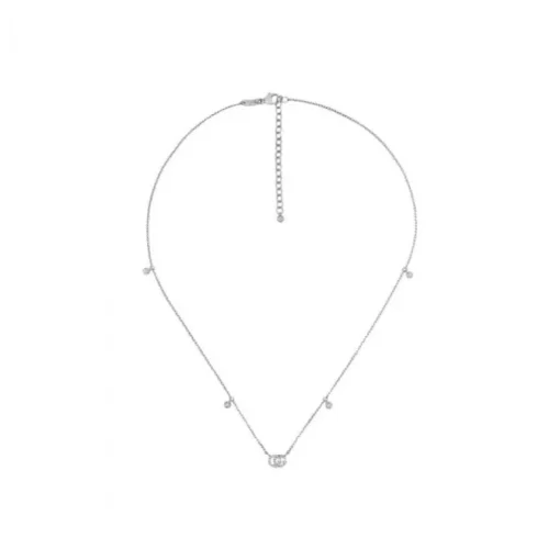 Colgante Gucci GG Running de oro blanco con diamantes