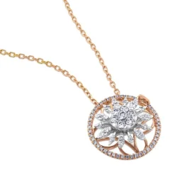 Colgante "Hypnose" de oro blanco y oro rosa con diamantes