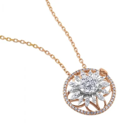 Colgante "Hypnose" de oro blanco y oro rosa con diamantes