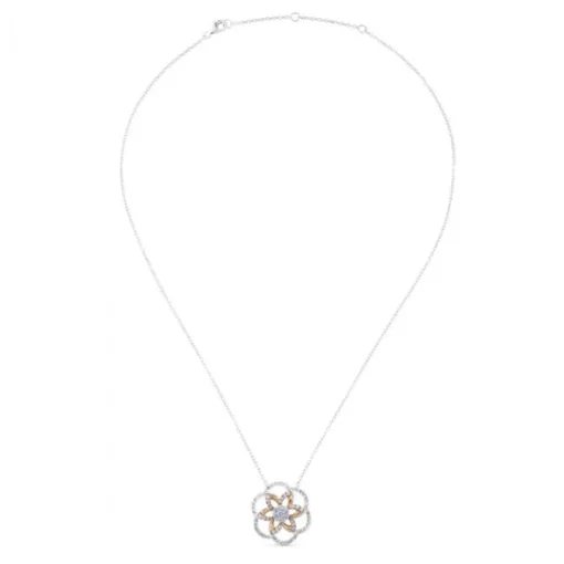 Colgante "Hypnose" de oro blanco y oro rosa con diamantes en forma de flor